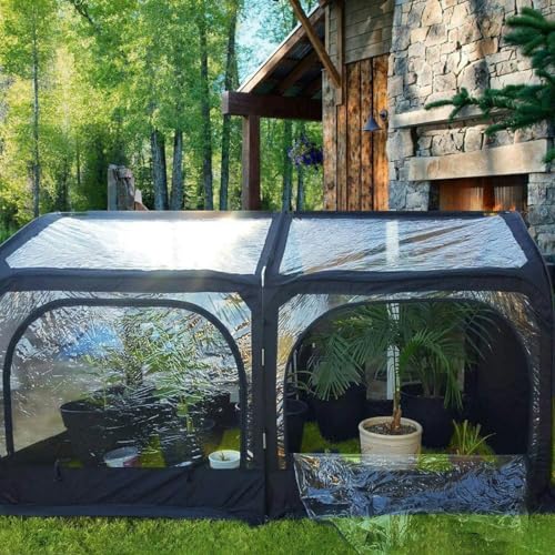 Mini Greenhouse for Outdoors, Pop-up Frame with Screen Window, 8.2x4.1x4.4 FT O621398