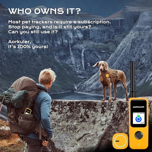 GPS Dog Tracker for No-Signal Areas, Real-Time Pet Locator for Hiking and Camping J9454