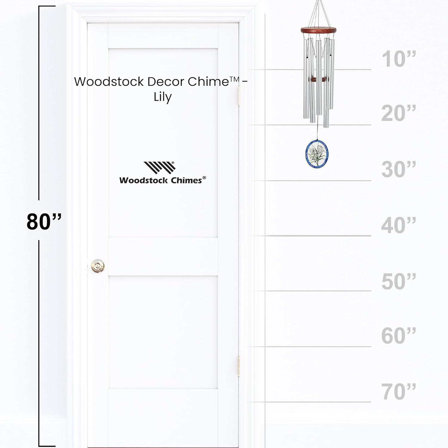Silver Wind Chimes for Outdoor Garden Patio Decor A5803