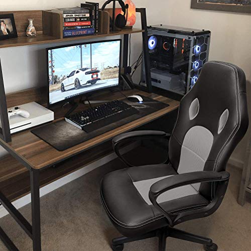 High Back Ergonomic Leather Gaming Chair, Adjustable (Blue) R643180