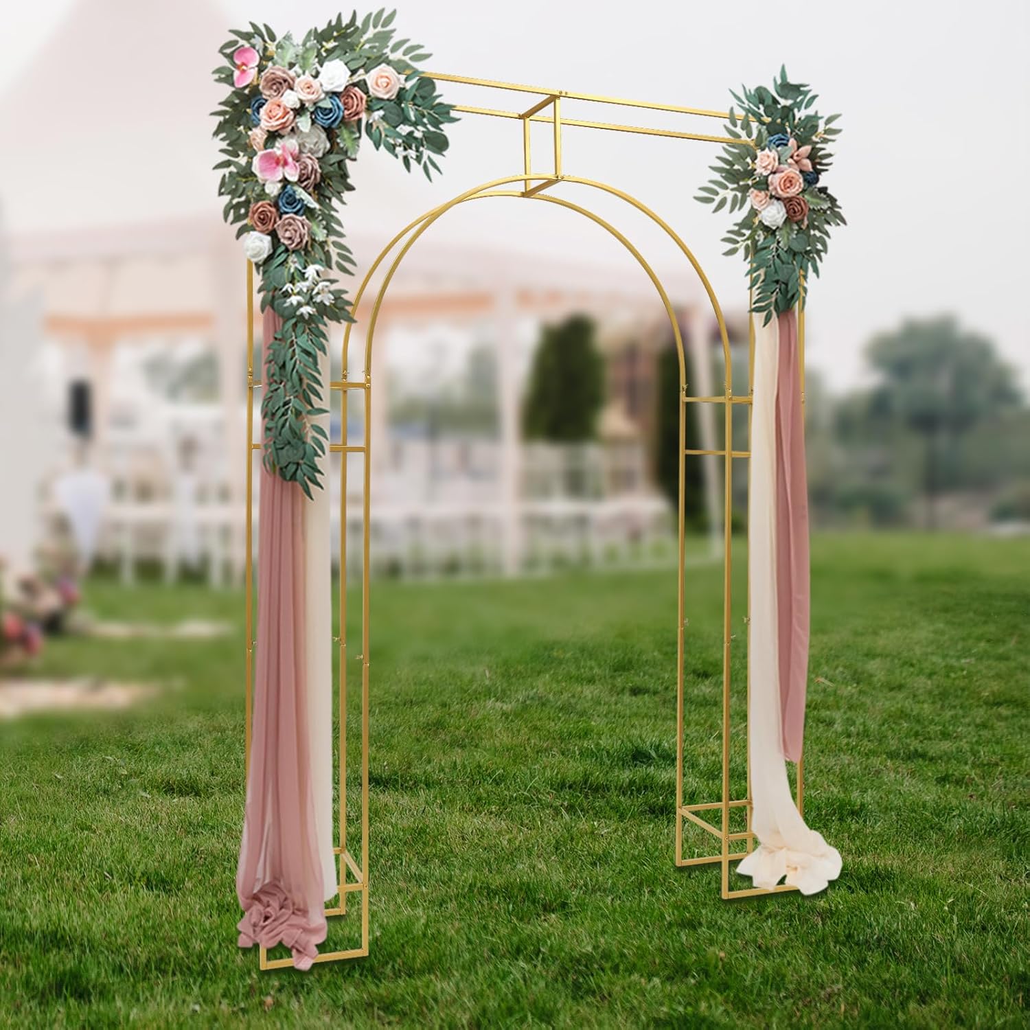 Gold Metal Arch Backdrop Stand for Wedding Ceremony U787
