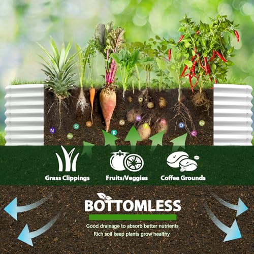 Galvanized Raised Garden Bed Oval Metal Planter Box for Vegetables Flowers A9593