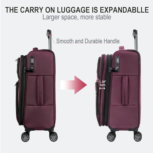 Softside Expandable Carry On Luggage with Spinner Wheels and TSA Lock, 20-Inch R869