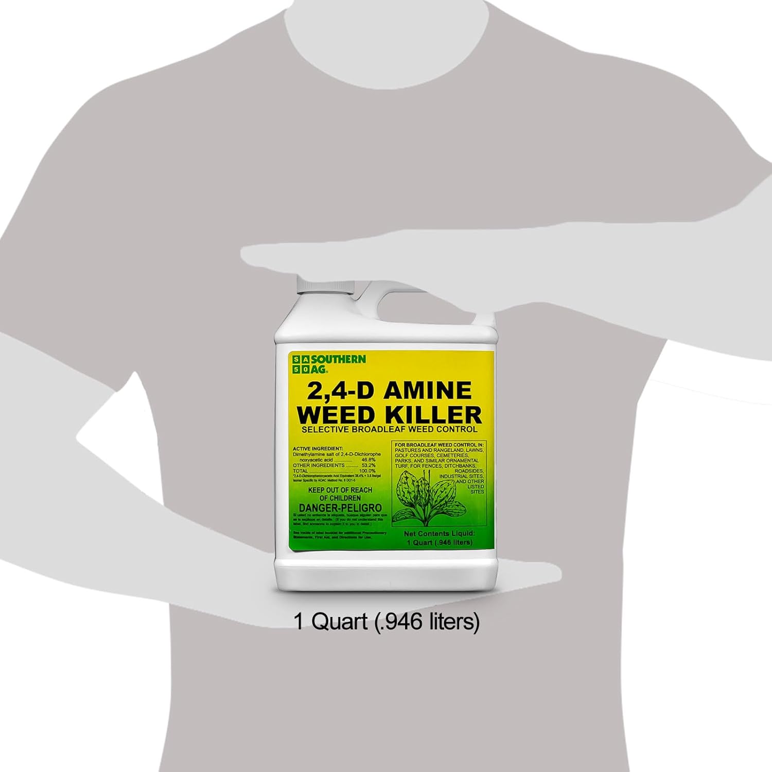 Heavy Duty Weed Killer for Lawns, Concentrated Liquid, 1 Qt 2-Pack E917840