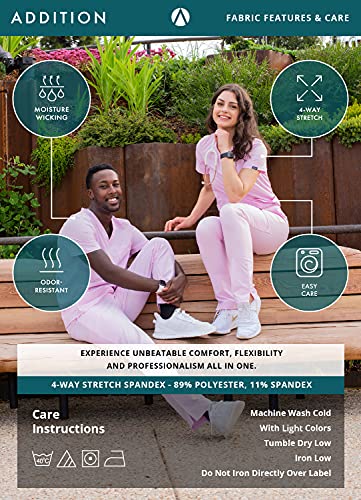 Notched V-Neck Scrub Top & Skinny Cargo Scrub Pants Set J923