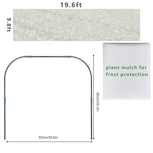 Greenhouse Hoops Grow Tunnel for Raised Garden Beds, DIY Plant Support Stakes D760312
