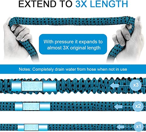 Expandable Garden Hose with Metal Fittings and 10-Function Nozzle X634240