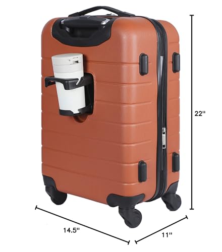 Smart Luggage Set with Cup Holder and USB Port, 20-Inch Carry-On K967