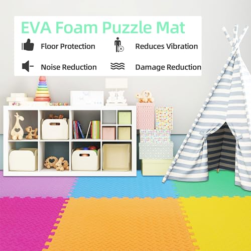 Puzzle Exercise Mat with EVA Foam Interlocking Tiles for MMA, Gymnastics and Home Gym N211438