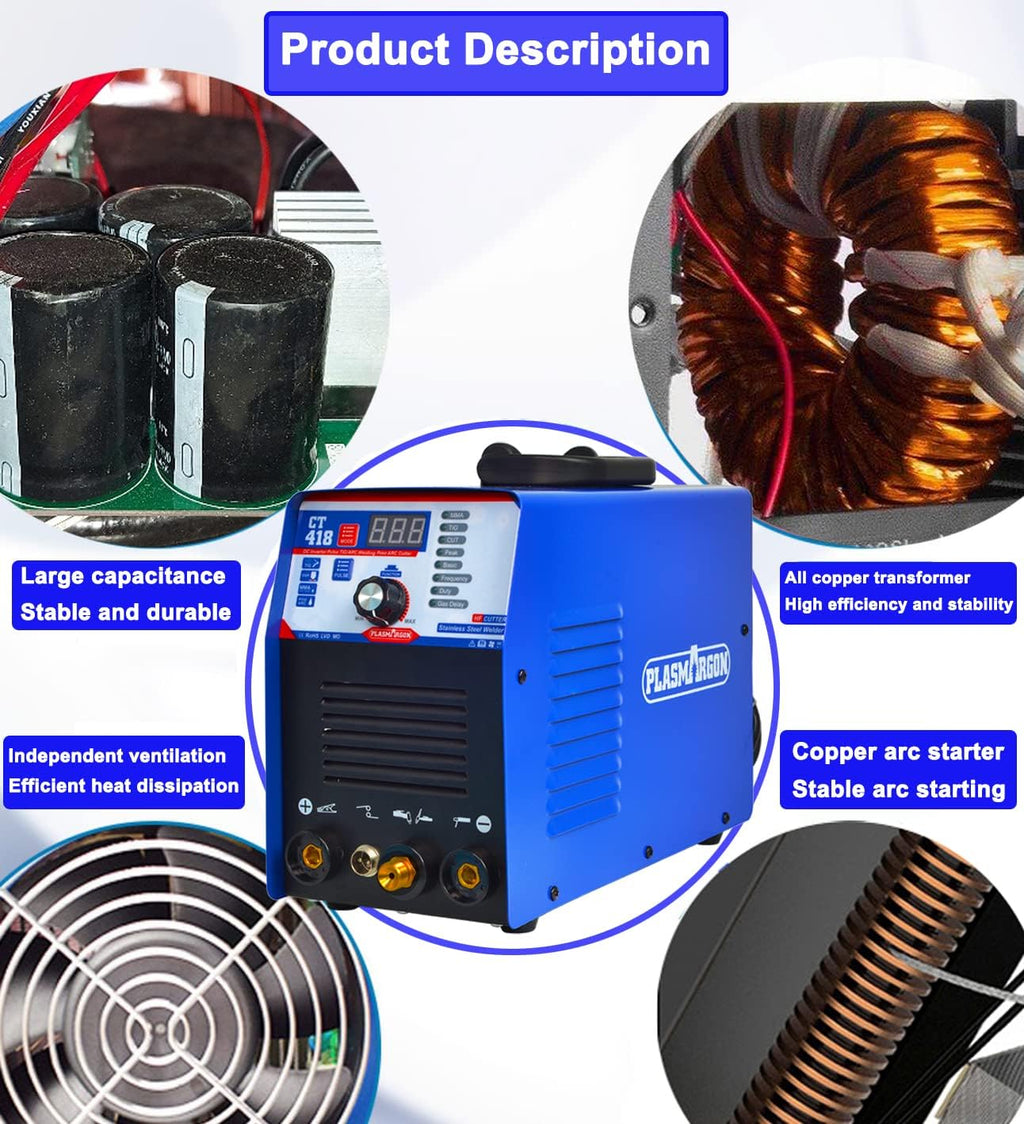3 in 1 Plasma Cutter TIG Stick Welder, 180A Pulse, 110/220V C479