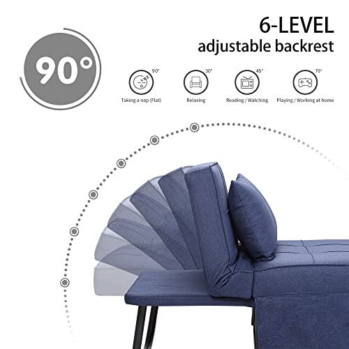 Sofa Bed Folding Ottoman Couch with Adjustable Backrest, Dark Grey C9023