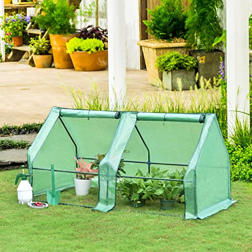 Mini Greenhouse with 2 Zipper Doors, UV Protected for Plants E496755