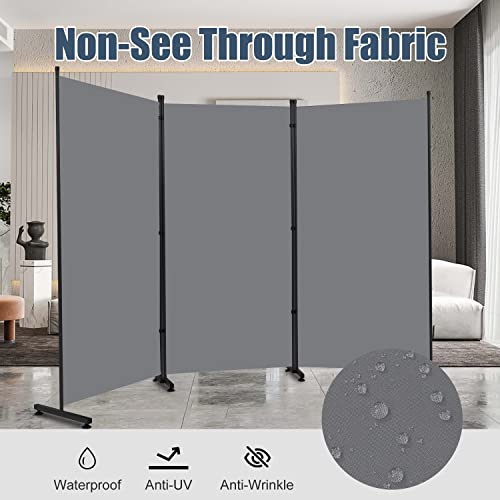 Room Divider 6ft 3 Panel Portable Fabric Partition Screen H7762