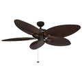 Honeywell Ceiling Fans Palm Lake, 52 Inch Tropical Indoor Outdoor Ceiling Fan with Light, Pull Chain, Three Mounting Options, 5 Palm Leaf Blades, Reversible Motor - 50509-01 (White)