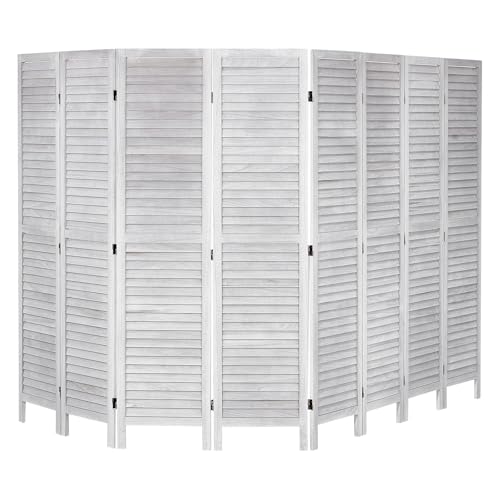 Wood Room Divider, 4 Panel Folding Privacy Screen, 66.9 Inches Tall, Indoor Wooden Partition A907