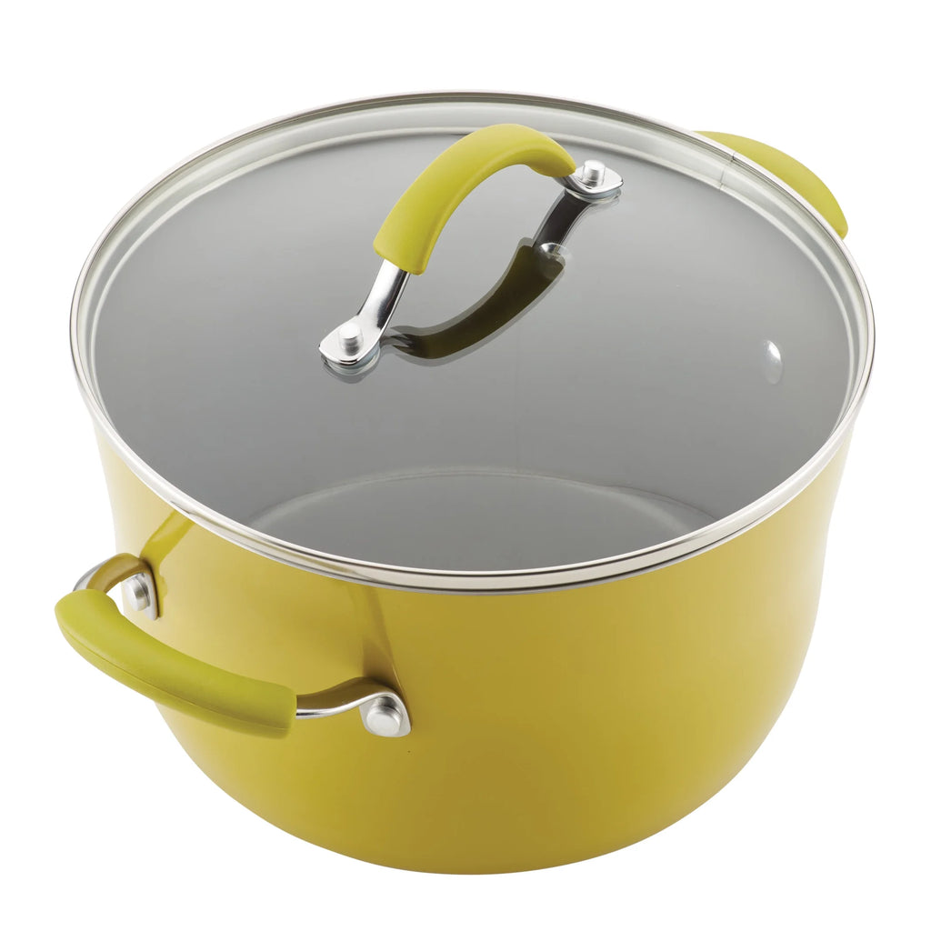 Porcelain Enamel Nonstick Pots and Pans Set, Lemongrass Green X327767