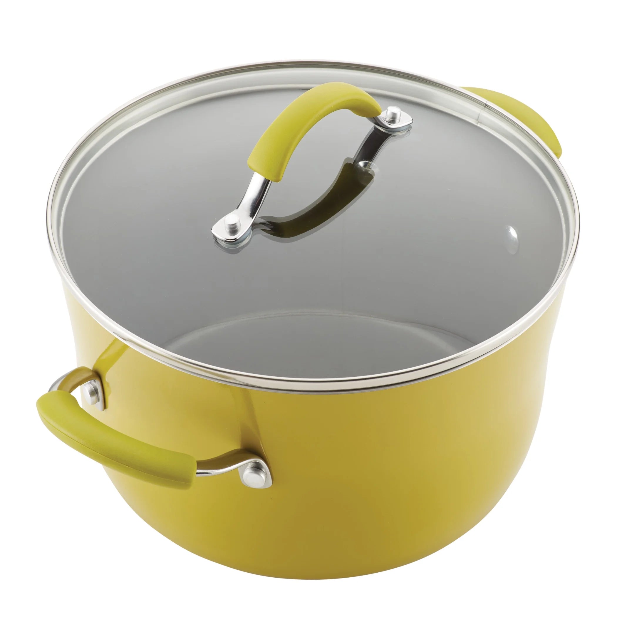 Porcelain Enamel Nonstick Pots and Pans Set, Lemongrass Green X327767