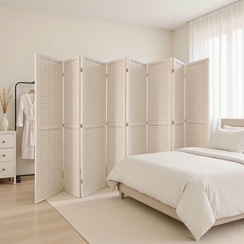 6 Panel Wooden Room Divider with Shelves B102027