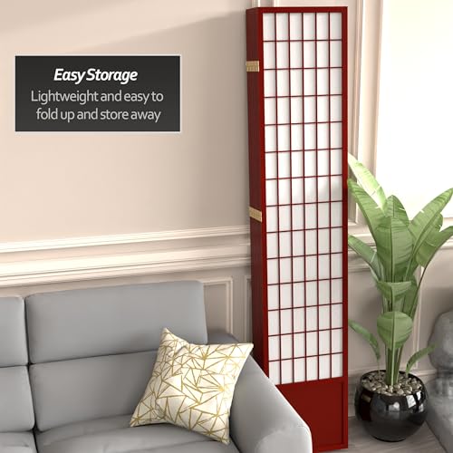 7 ft. Tall Window Pane Shoji Screen Room Divider, 3 Panels T5246