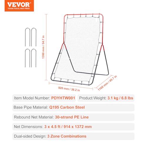 Baseball and Softball Rebounder Net with Pitching Target K192266