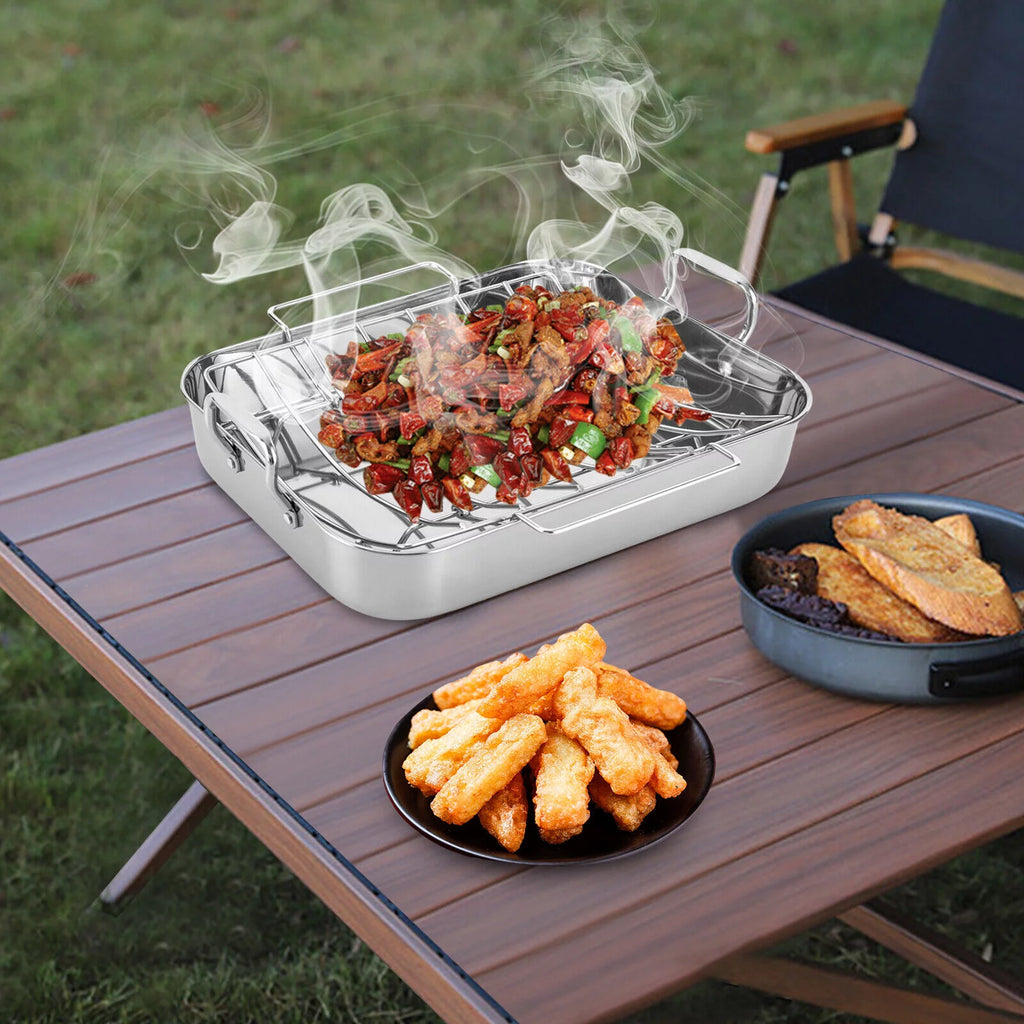 Stainless Steel Roasting Pan with Nonstick Rack, 16.5" x 12" D905332