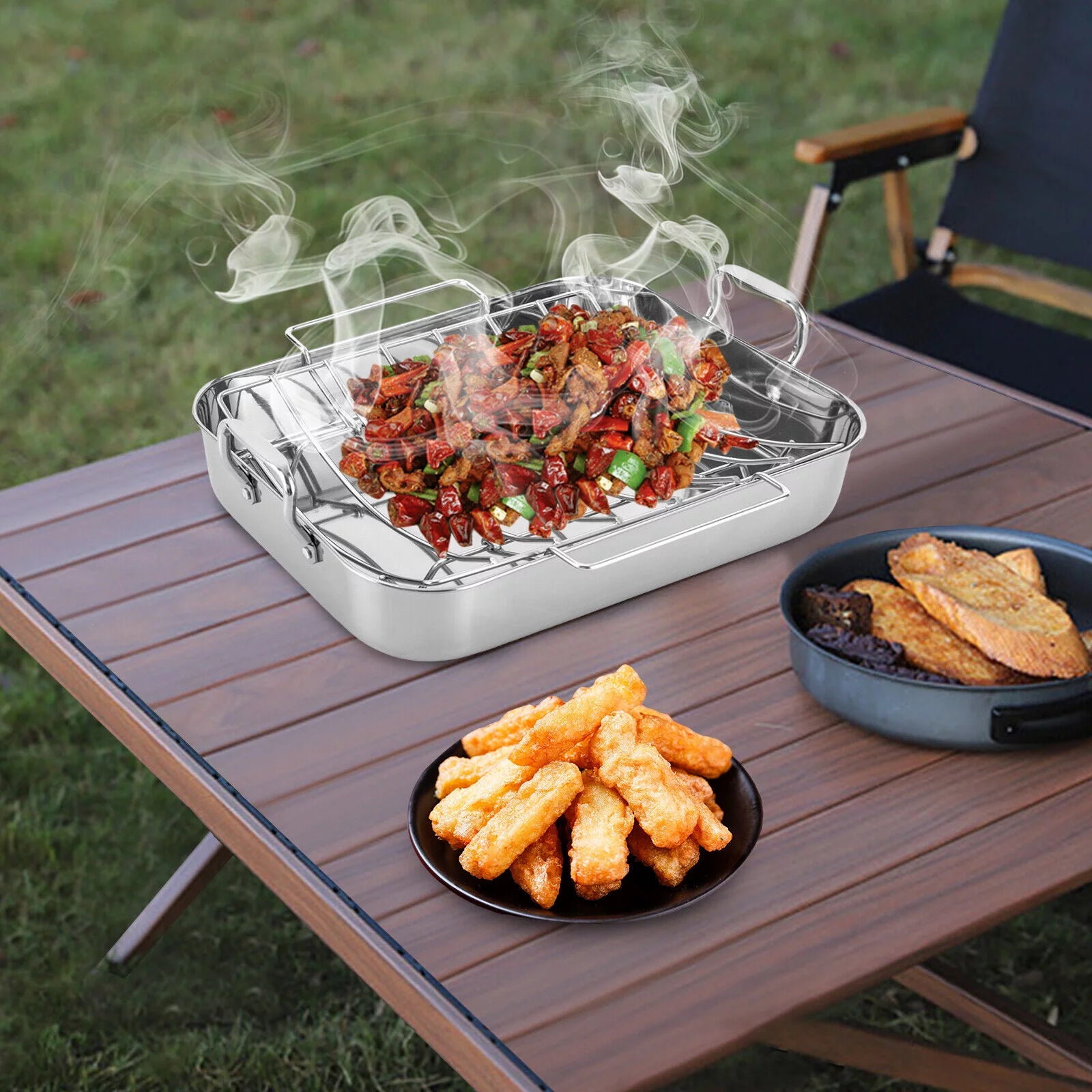 Stainless Steel Roasting Pan with Nonstick Rack, 16.5" x 12" D905332