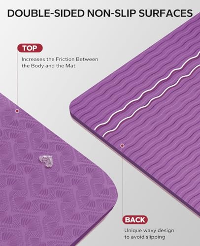 Extra Large Yoga Mat - 72x48, 1/4 Inch Thick, Non-Slip, Eco-Friendly L753346