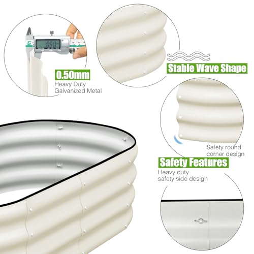 Galvanized Raised Garden Bed, 4x2x1ft Oval Metal Planter Box for Outdoor Vegetables T107625