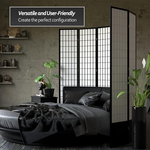 7 ft. Tall Window Pane Shoji Screen Room Divider, 3 Panels T5246