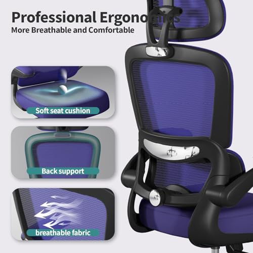 Ergonomic Mesh Office Chair with Wheels, High Back, 330 LBS Capacity C667113