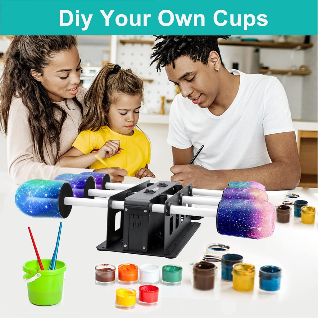 6 Cup Turner Tumbler Spinner Machine for Drying Epoxy Resin O7740