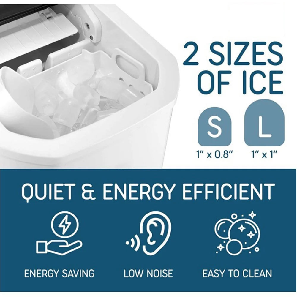Countertop Ice Maker, 26lbs in 24Hrs, Self-Cleaning, 2 Ice Sizes F1704
