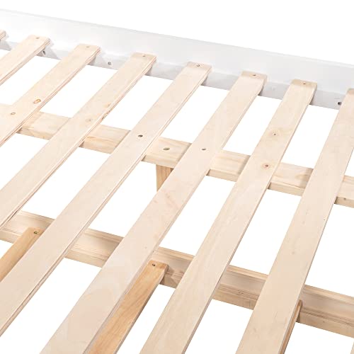 Twin Over Full Bunk Bed with Slide and Stairs for Kids E212