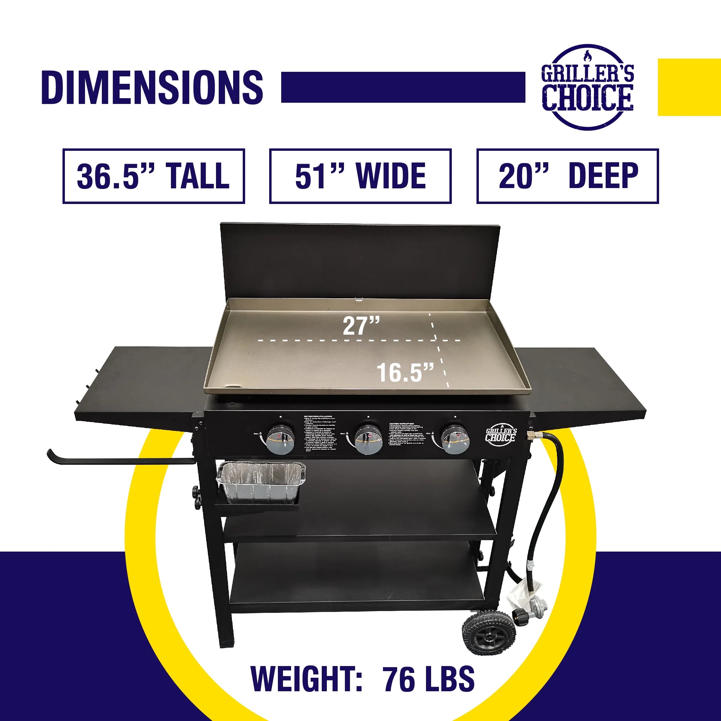 Outdoor Propane Flat Top Griddle Grill with Hood R27755