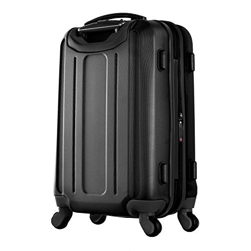 Expandable Carry-On Spinner Suitcase with Aluminum Locking System, Purple/Black U848251