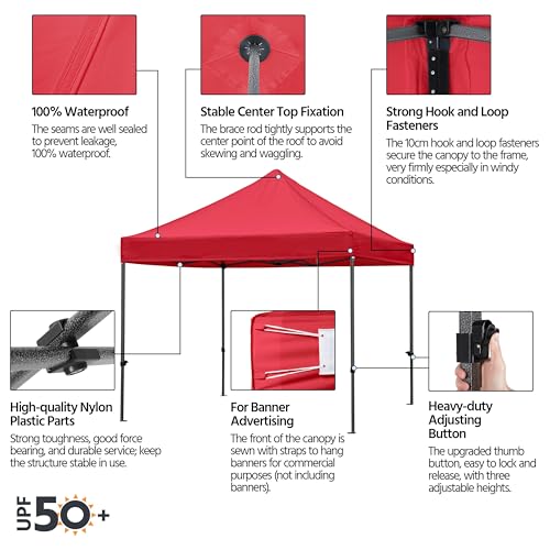 Heavy Duty Pop Up Canopy Tent 10x20 with Wheeled Carry Bag, White X6840