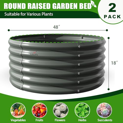 Galvanized Raised Garden Bed Oval Metal Planter Box for Vegetables Flowers A9593