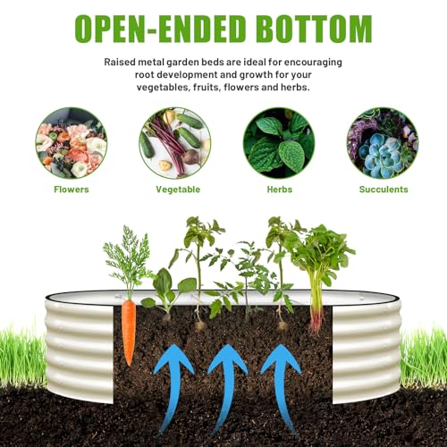 Galvanized Raised Garden Bed, 4x2x1ft Oval Metal Planter Box for Outdoor Vegetables T107625
