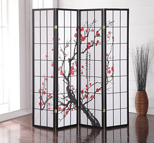 4 Panel Shoji Room Divider, Natural P768439