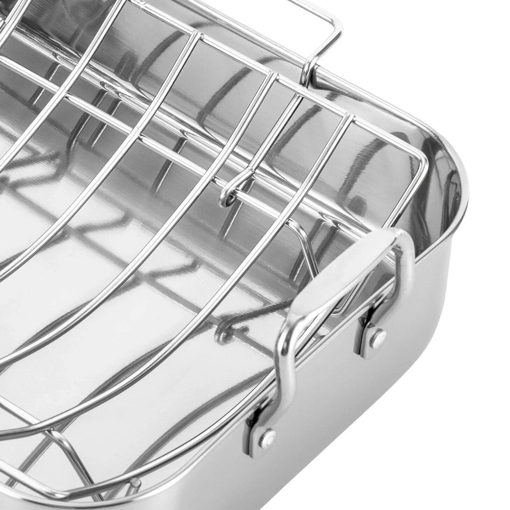 Stainless Steel Roasting Pan with Nonstick Rack, 16.5" x 12" D905332