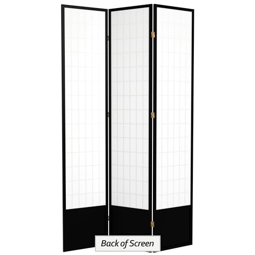 7 ft. Tall Window Pane Shoji Screen Room Divider, 3 Panels T5246