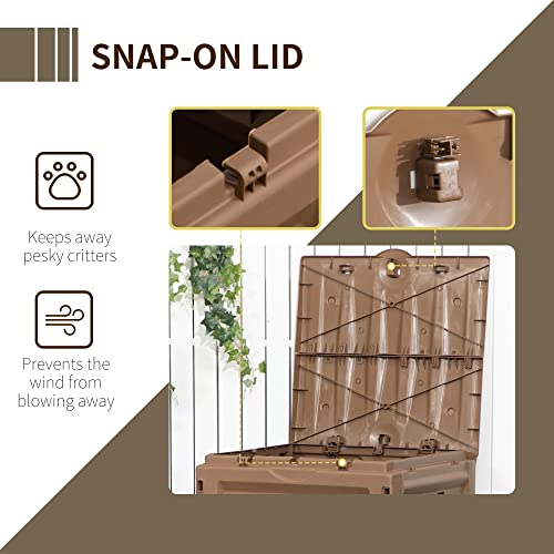 Garden Compost Bin, 120 Gallon, BPA Free, with Vents and Sliding Doors, Black R837734
