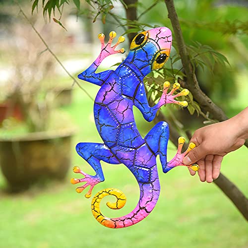 Outdoor Metal Gecko Wall Art for Patio Garden Decor W548