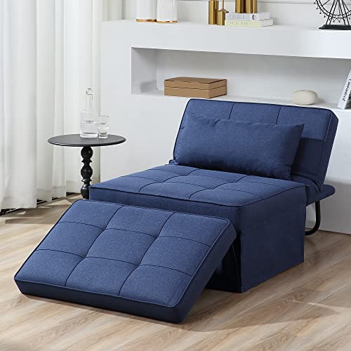 Sofa Bed Folding Ottoman Couch with Adjustable Backrest, Dark Grey C9023