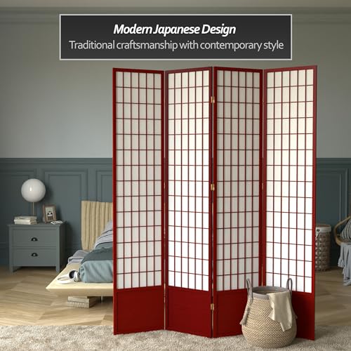 7 ft. Tall Window Pane Shoji Screen Room Divider, 3 Panels T5246