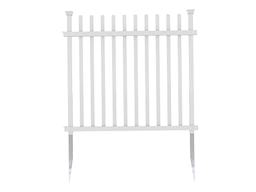 No Dig Vinyl Fence 44" W x 41" H White N77754