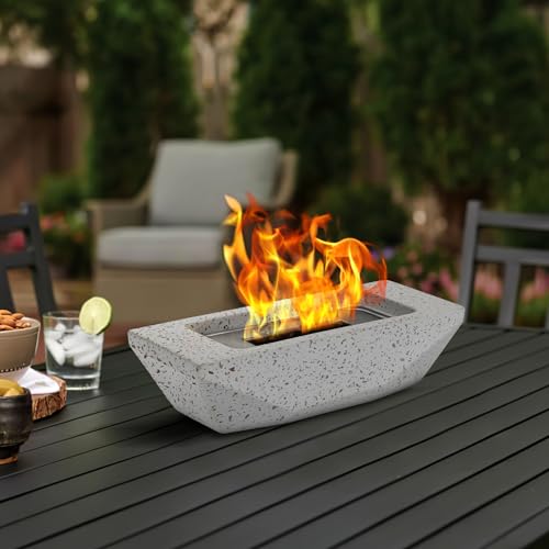 Tabletop Fire Pit 12.5" Portable Smokeless Indoor Outdoor Concrete Bowl S5397