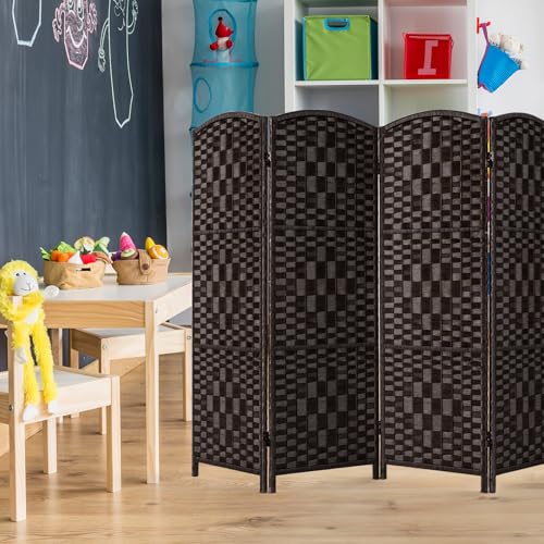 3 Panel Folding Room Divider, Privacy Screen, Dark Mocha S685