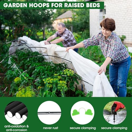 Greenhouse Hoops for Raised Beds 36pcs 4.3FT Garden Hoops for Row Cover DIY Grow Tunnel B441