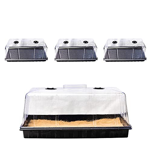 Seed Starter Trays with Humidity Domes, 3 Pack, Plastic Plant Propagation Trays J10912